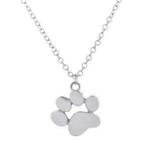 🎉 New Silver Plated Paw Print Necklace